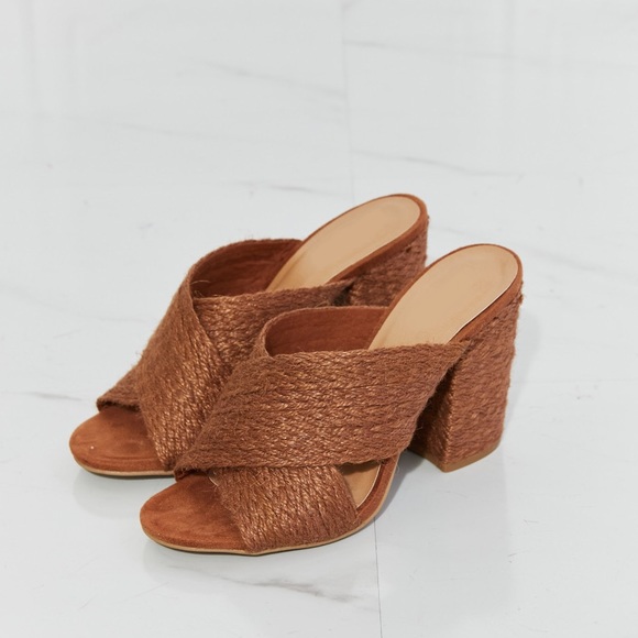 CrissCross Brown Boho Heels - Picture 2 of 7